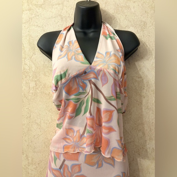 See You Monday Floral Halter Neck Skirt Set - Picture 3 of 7